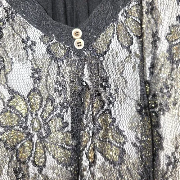 Y2K Rue 21 Black Gold Layered sleeveless blouse party holiday cocktail large - Picture 2 of 7